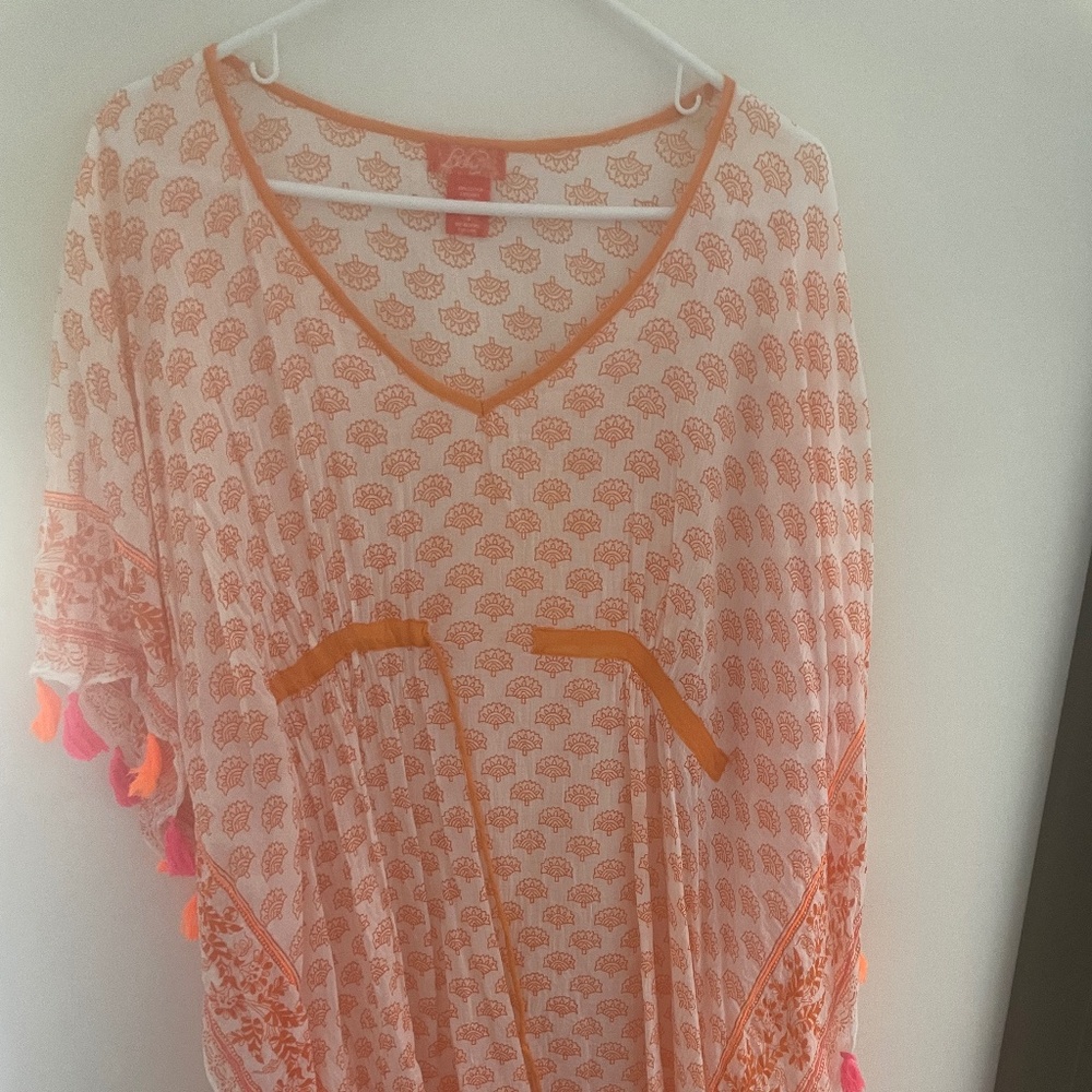 Orange, pink and white coverup